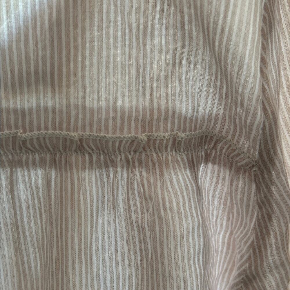 Hayden Striped Blouse with Lace Trim Cream and Beige Feminine M - Picture 4 of 5